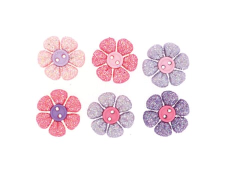 Princess Petals - glitter blomster - 18 mm - 6 stk