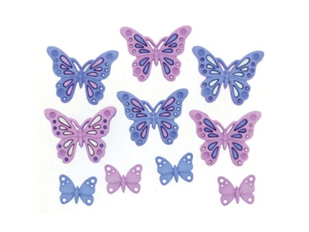 Sweet Butterflies - 26 x 20 mm - 6 stk - øyeknapper