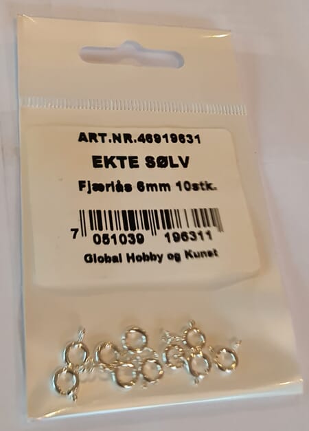 Fjærlås - 6 mm/ 10 stk - Ekte Sølv