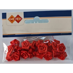 Satin roser - 15 mm - rød - 20 stk