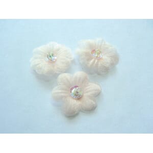 Organzablomster ferskenfarget 30 stk