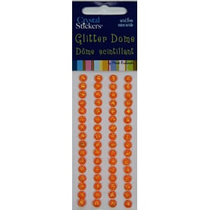Halvperler glitter - orange - 5 mm - 64 stk