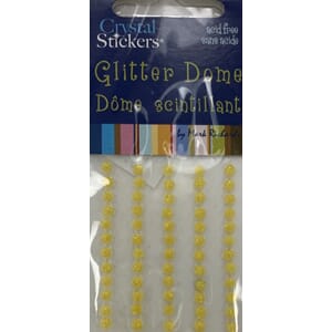 Halvperler glitter gul - 5 mm - 64 stk