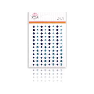 Strass m/ lim - Blå - 96 stk