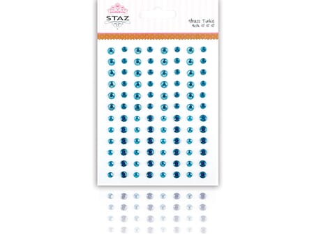 Strass m/ lim - Turkis - 96 stk