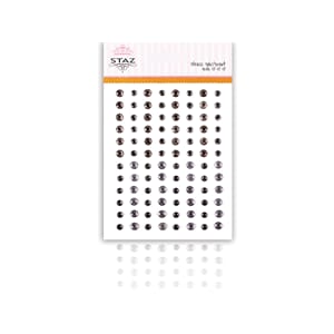 Strass m/ lim - Sølv/sort - 96 stk