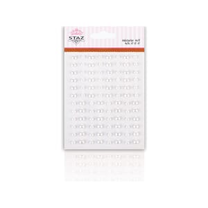 Halvperler m/ lim - Hvit - 96 stk