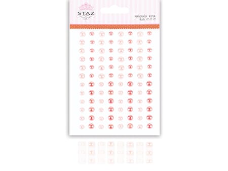 Halvperler m/ lim - Rosa - 96 stk