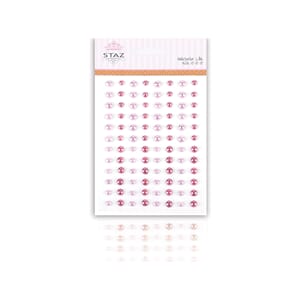 Halvperler m/ lim - Lilla - 96 stk