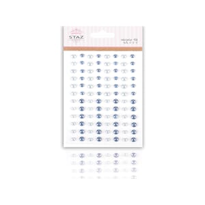 Halvperler m/ lim - blå - 96 stk