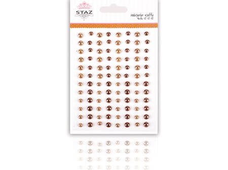 Halvperler m/lim - kaffe - 96 stk