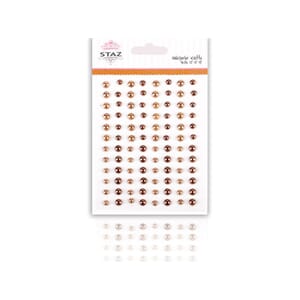 Halvperler m/lim - kaffe - 96 stk