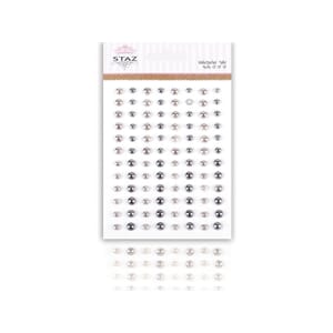 Halvperler m/ lim - sølv - 96 stk