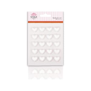 Blondehjerter m/ lim - hvit - 20 stk