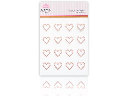 Perlehjerter m/ lim - babyrosa - 16 stk