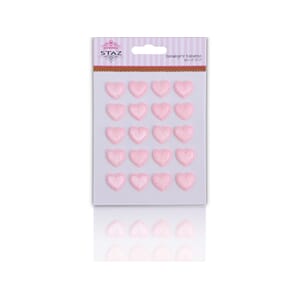 Blondehjerter m/ lim  - Babyrosa - 20 stk