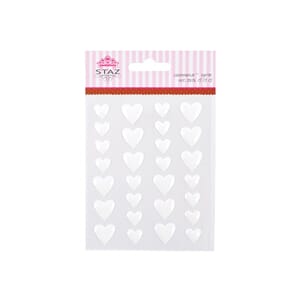 Glans hjerter naturhvit - 28 stk