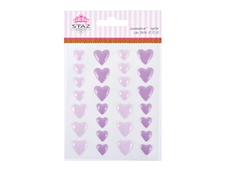 Glanz hjerter - lilla - 28 stk