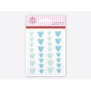 Glanz hjerter - petrol - 28 stk