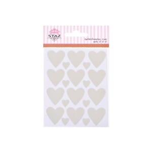 Hjerteklistremerker - krem - 60 stk