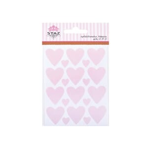 Hjerte klistremerker - babyrosa - 60 stk