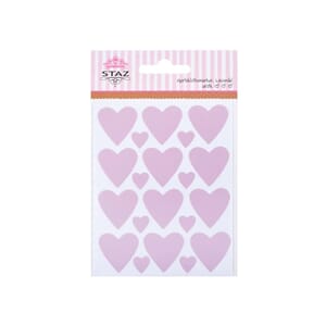 Hjerteklistremerker - lavendel - 60 stk