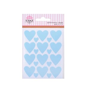 Hjerte klistremerker - babyblå - 60 stk