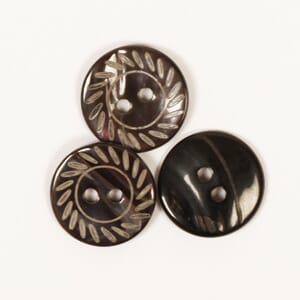 Drops perlemorsknapper - gravert - 15 mm