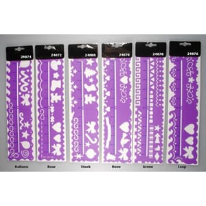 Stenciler - 6 stk - assorterte motiver