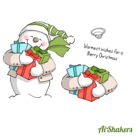 AI-Shakers Card Cling Stamps - Snowman Shaker