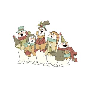 Carolers/ Julekor - cling stamp - ca 12x9