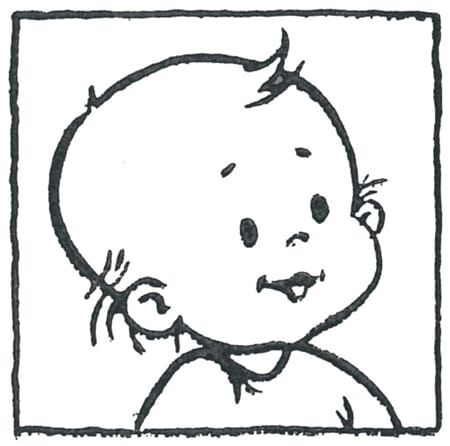 Lykkelig babyfjes - ca 4,5x4,5