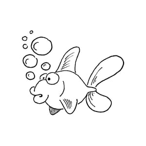 Fisk med bobler - ca 4x3,5