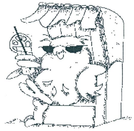 Ugle i strandstol - ca 5,5 x 5,5