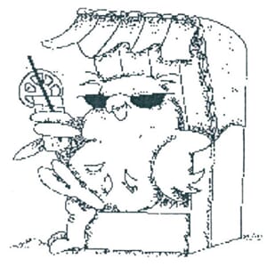 Ugle i strandstol - ca 5,5 x 5,5