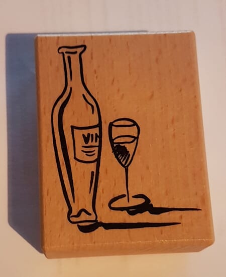 Vinflaske med glass - ca 7x5,5