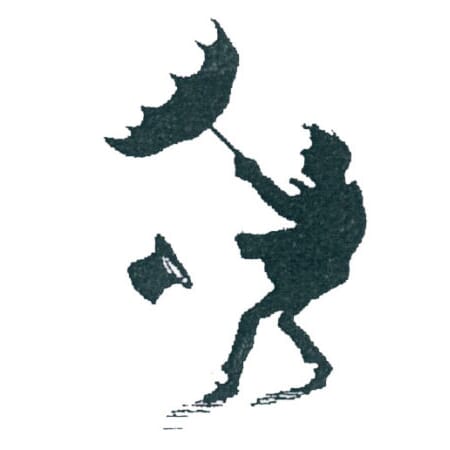 Mann i storm - ca 3,5x2,5