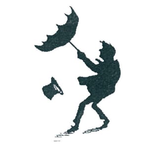 Mann i storm - ca 3,5x2,5