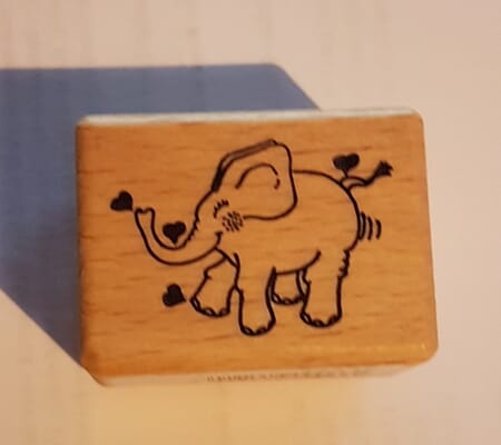 Elefant med hjerter - ca 3,5x2,5