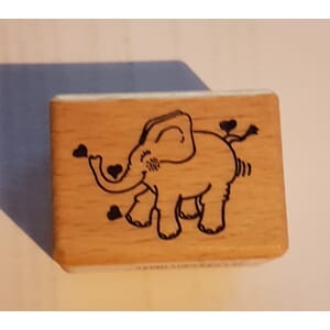 Elefant med hjerter - ca 3,5x2,5