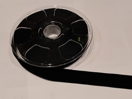Fløyelsbånd sort - 22 mm bredde - PR 10 CM