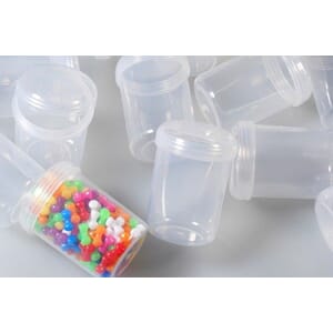 Runde plastbokser - H 5,5 cm/ Ø 4 cm