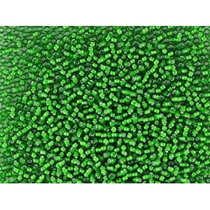 Bunadsperler  55126 Grønn m/ hvit kjerne