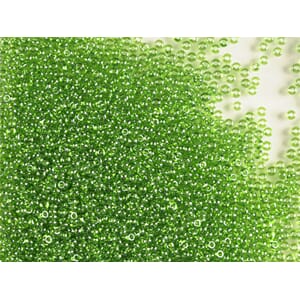 Bunadsperler - 56430 Grønn transparent m/ skinn