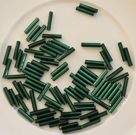 Stråperler 12 mm - 57620 Grønn m/sølvkjerne