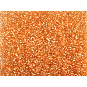 Bunadsperler - 78683 Orange transparent m/ sølv kjerne