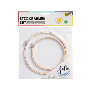 Broderirammer Ø 15 cm+20 cm - med Aida stoff 25x49 cm