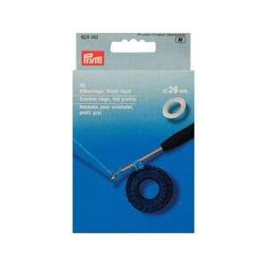 Prym hekleringer - 26 mm - flat hvit - 96 stk